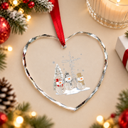 Christmas Begins With Christ Faith Snowman Glass Ornament - Material: Heart Glass Ornament