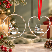 Christmas Begins With Christ Faith Snowman Glass Ornament - Material: Heart Glass Ornament