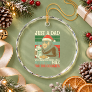 Christmas Bigfoot Papa Milk Cookies Glass Ornament - Material: Circle Glass Ornament