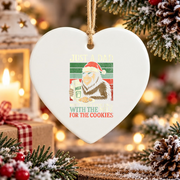 Christmas Bigfoot Papa Milk Cookies Glass Ornament - Material: Heart Ceramic Ornament