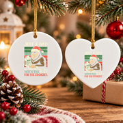 Christmas Bigfoot Papa Milk Cookies Glass Ornament - Material: Heart Ceramic Ornament