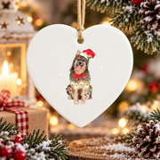 Christmas Bohemian Shepherd Dog Glass Ornament - Material: Heart Ceramic Ornament