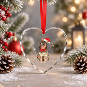 Christmas Bohemian Shepherd Dog Glass Ornament - Material: Heart Glass Ornament