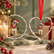 Christmas Bohemian Shepherd Dog Glass Ornament - Material: Heart Glass Ornament