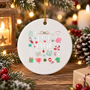 Christmas Bone Marrow Nurse Squad Glass Ornament - Material: Circle Ceramic Ornament