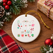 Christmas Bone Marrow Nurse Squad Glass Ornament - Material: Circle Ceramic Ornament