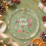 Christmas Bone Marrow Nurse Squad Glass Ornament - Material: Circle Glass Ornament
