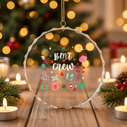 Christmas Bone Marrow Nurse Squad Glass Ornament - Material: Circle Glass Ornament
