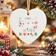 Christmas Bone Marrow Nurse Squad Glass Ornament - Material: Heart Ceramic Ornament