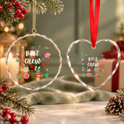 Christmas Bone Marrow Nurse Squad Glass Ornament - Material: Heart Glass Ornament