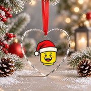 Christmas Builder Santa Hat Master Builder Glass Ornament - Material: Heart Glass Ornament