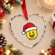 Christmas Builder Santa Hat Master Builder Glass Ornament - Material: Heart Glass Ornament