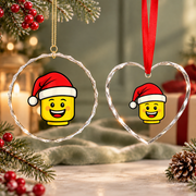 Christmas Builder Santa Hat Master Builder Glass Ornament - Material: Heart Glass Ornament