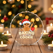 Christmas Cookie Baby Shower Mom Glass Ornament - Material: Circle Glass Ornament