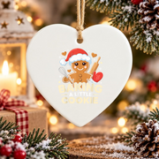 Christmas Cookie Baby Shower Mom Glass Ornament - Material: Heart Ceramic Ornament