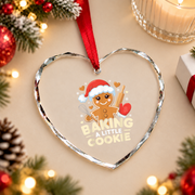 Christmas Cookie Baby Shower Mom Glass Ornament - Material: Heart Glass Ornament