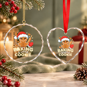 Christmas Cookie Baby Shower Mom Glass Ornament - Material: Heart Glass Ornament