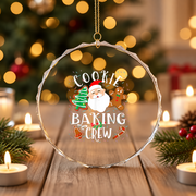Christmas Cookie Baking Crew Glass Ornament - Material: Circle Glass Ornament