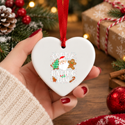 Christmas Cookie Baking Crew Glass Ornament - Material: Heart Ceramic Ornament