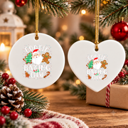 Christmas Cookie Baking Crew Glass Ornament - Material: Heart Ceramic Ornament