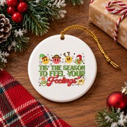 Christmas Mental Health Nurse Therapist Glass Ornament - Material: Circle Ceramic Ornament