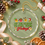 Christmas Mental Health Nurse Therapist Glass Ornament - Material: Circle Glass Ornament