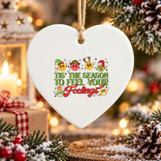 Christmas Mental Health Nurse Therapist Glass Ornament - Material: Heart Ceramic Ornament