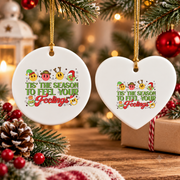 Christmas Mental Health Nurse Therapist Glass Ornament - Material: Heart Ceramic Ornament