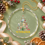 Christmas Nutcracker Ballet Dance Glass Ornament - Material: Circle Glass Ornament
