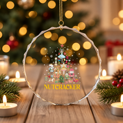 Christmas Nutcracker Ballet Dance Glass Ornament - Material: Circle Glass Ornament