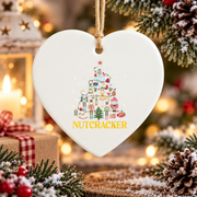 Christmas Nutcracker Ballet Dance Glass Ornament - Material: Heart Ceramic Ornament