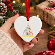 Christmas Nutcracker Ballet Dance Glass Ornament - Material: Heart Ceramic Ornament