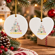 Christmas Nutcracker Ballet Dance Glass Ornament - Material: Heart Ceramic Ornament
