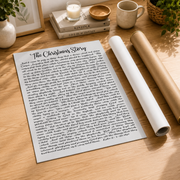 Christmas Story Christian Wall Art, Bible Verse Holiday Scripture Poster - Format: Rolled Canvas