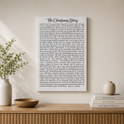 Christmas Story Christian Wall Art, Bible Verse Holiday Scripture Poster - Format: Stretched Canvas