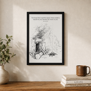 Classic Storybook Bear Christian Nursery Wall Art, Neutral Bible Verse Poster - Format: Black Framed Poster