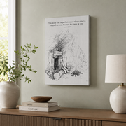 Classic Storybook Bear Christian Nursery Wall Art, Neutral Bible Verse Poster - Format: Stretched Canvas