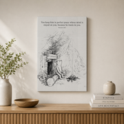 Classic Storybook Bear Christian Nursery Wall Art, Neutral Bible Verse Poster - Format: Stretched Canvas