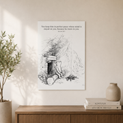 Classic Storybook Bear Christian Nursery Wall Art, Neutral Bible Verse Poster - Format: Unframed Paper Poster