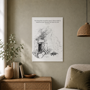Classic Storybook Bear Christian Nursery Wall Art, Neutral Bible Verse Poster - Format: Unframed Paper Poster