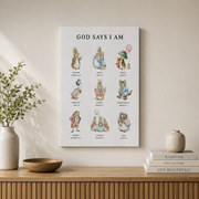Classic Storybook Rabbit Christian Wall Art, Biblical Affirmation Nursery Poster - Format: Stretched Canvas