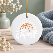 Classy Until Tipoff Basketball Glass Ornament - Material: Circle Ceramic Ornament