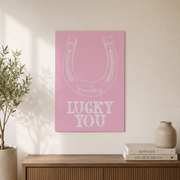 Coastal Cowgirl Wall Art Pink Surf Western Poster Preppy Trendy Horseshoe Dorm Room Decor - Format: Unframed Paper Poster