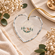 Coffee And Camping Camper Gift Ceramic Ornament - Material: Heart Glass Ornament