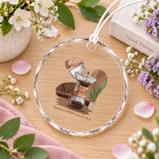 Coffee Lover Slow Brewing Pour Over Enthusiast Glass Ornament - Material: Circle Glass Ornament