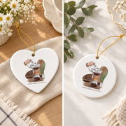 Coffee Lover Slow Brewing Pour Over Enthusiast Glass Ornament - Material: Heart Ceramic Ornament