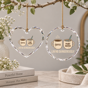 Coffee Vs Paint Water Funny Miniature Artist Glass Ornament - Material: Heart Glass Ornament