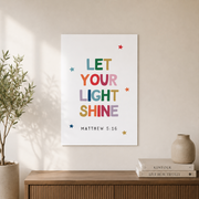 Colorful Christian Kids Wall Art Set, Rainbow Sunday School Prints - Format: Unframed Paper Poster