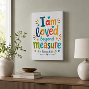 Colorful Christian Nursery Wall Art Set, Bible Verse Playroom Posters - Format: Stretched Canvas