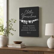 Colossians 3:12 Christian Laundry Room Wall Art, Farmhouse Scripture Poster - Format: Stretched Canvas